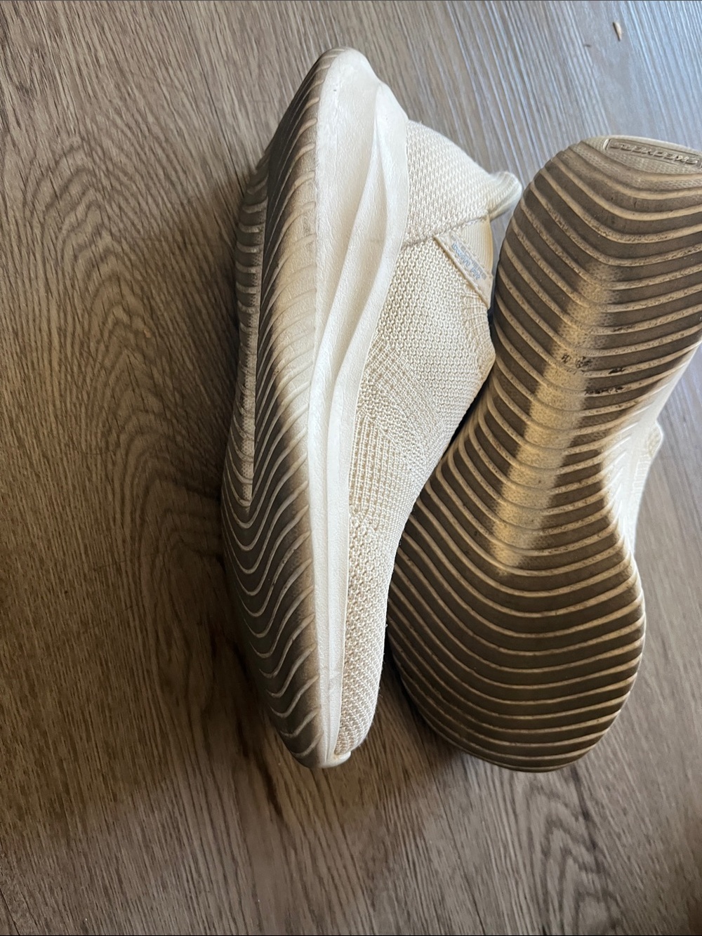 Lightweight Slip-On Knit Sneakers in Cream - Picture 3 of 6
